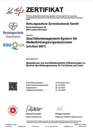 EduQua Zertifikat